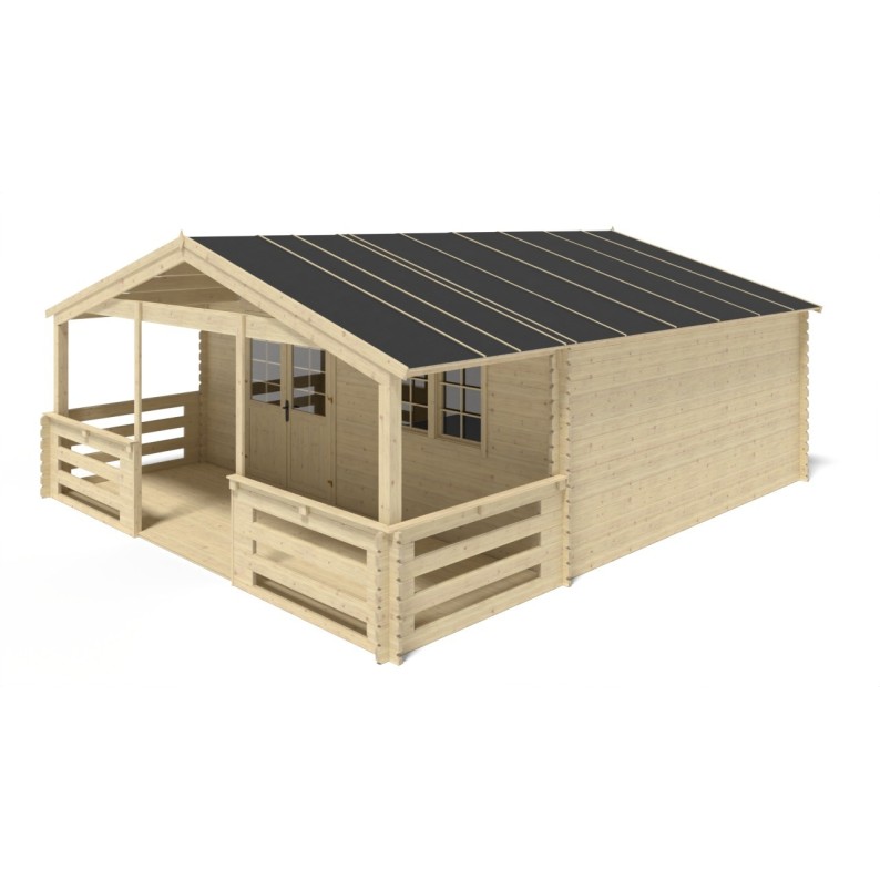 Veranda voor het huisje 6x2 m - Kleur transparant