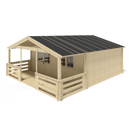 Veranda voor het huisje 6x2 m - Kleur transparant