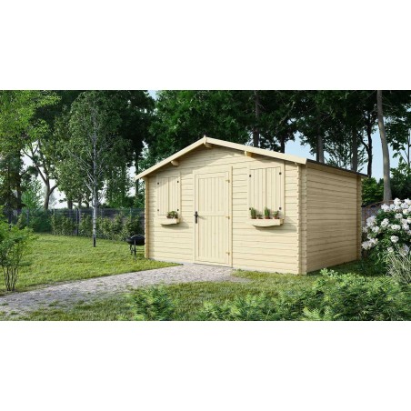 Tuinhuis Salzburg 400x300 cm | Enkele deur dicht | Onbehandeld