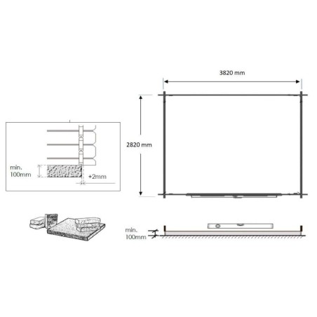 Tuinhuis Salzburg 400x300 cm | Enkele deur dicht | Onbehandeld