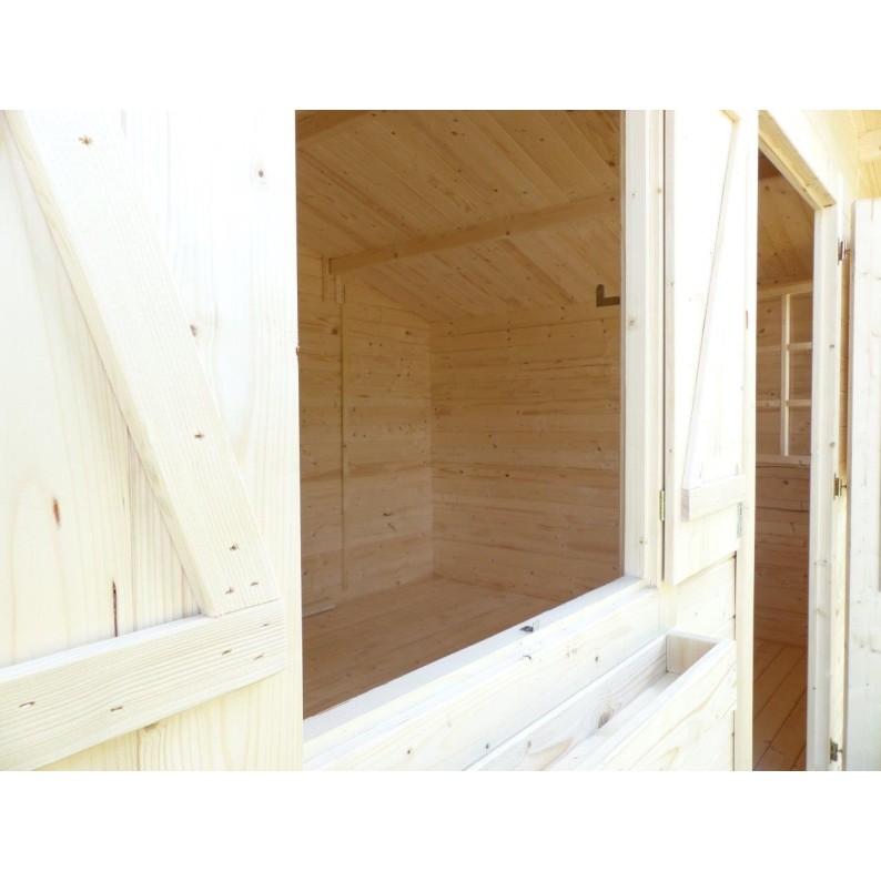 Tuinhuis Salzburg 400x300 cm | Enkele deur dicht | Onbehandeld