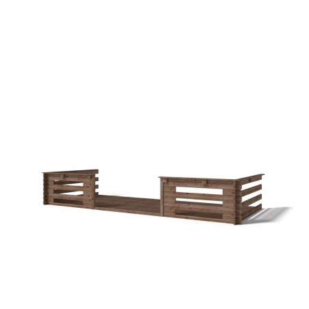 Veranda voor het huisje 5x2 m - Kleur bruin - Geïmpregneerd