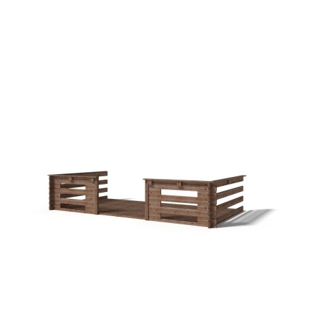 Veranda voor het huisje 4x2 m - Kleur bruin - Geïmpregneerd