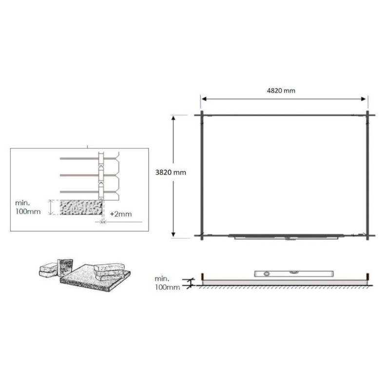 Tuinhuis Gotenburg 500x400 cm | 28mm | Onbehandeld