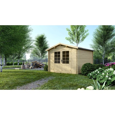 Tuinhuis Bremen 300x300 cm | Dubbele deur | Onbehandeld