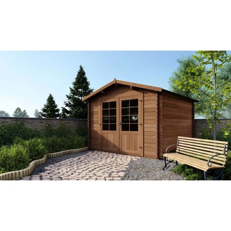 Tuinhuis Essen 300x300 cm | 28mm | Bruin geïmpregneerd