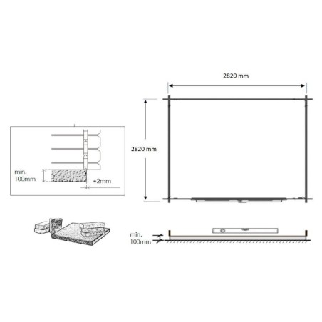 Tuinhuis Essen 300x300 cm | 28mm | Bruin geïmpregneerd