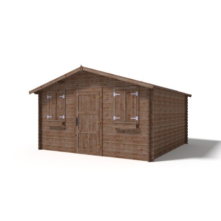 Tuinhuis Wenen 400x400 cm | Bruin geïmpregneerd | Enkele deur