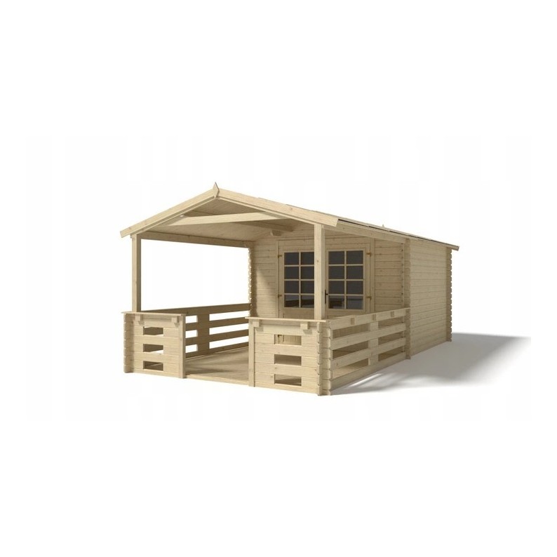 Houten tuinhuis - 3x3 m - 18 m² met terras