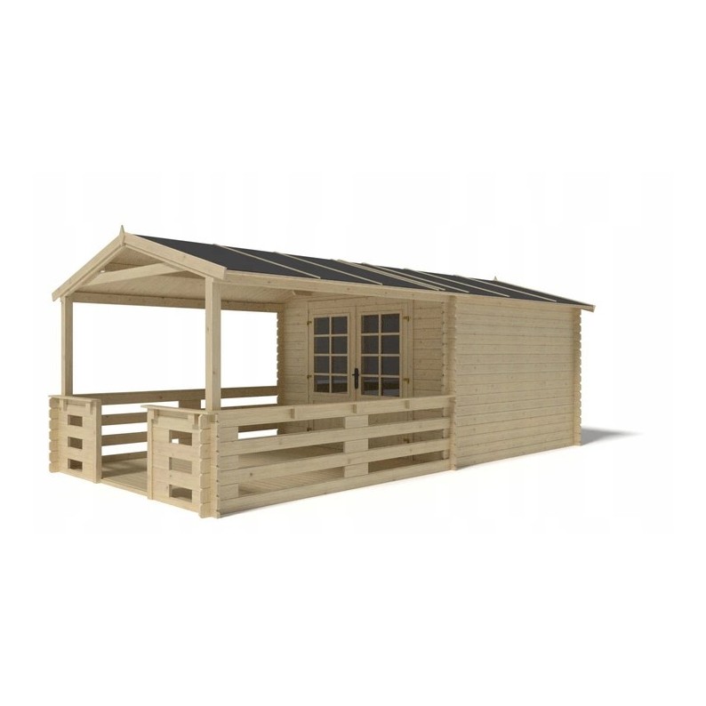 Houten tuinhuis - 3x3 m - 18 m² met terras