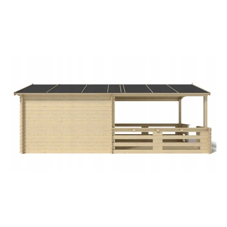 Houten tuinhuis - 3x3 m - 18 m² met terras