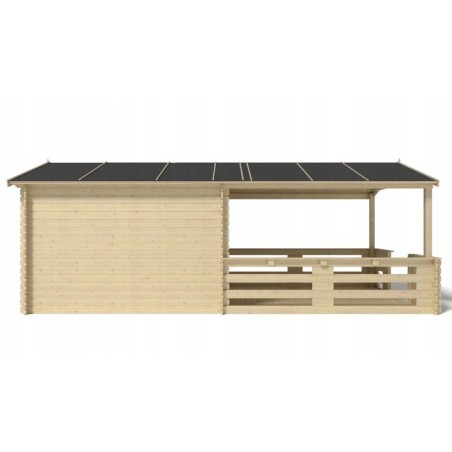 Houten tuinhuis - 3x3 m - 18 m² met terras