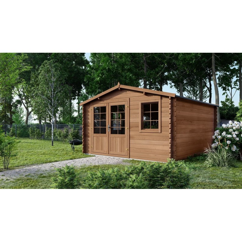 Tuinhuis Hannover 500x400 cm | 45mm | Bruin geïmpregneerd