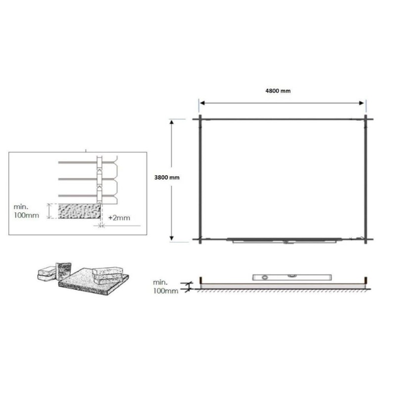 Houten tuinhuis 20 m² - 5x4 m - 45 mm - Geïmpregneerd