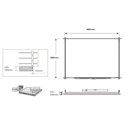 Houten tuinhuis 20 m² - 5x4 m - 45 mm - Geïmpregneerd