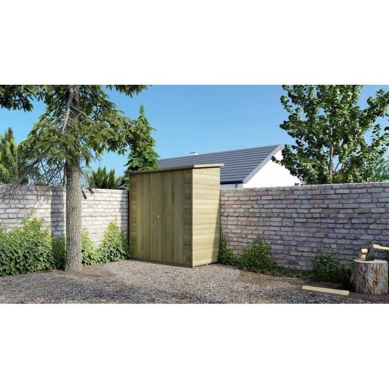 Tuingereedschapskast 1.66x0.82 m H.1.86 – met vloer en achterwand – Geïmpregneerd