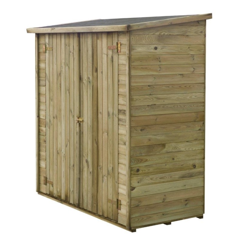 Tuingereedschapskast 1.66x0.82 m H.1.86 – met vloer en achterwand – Geïmpregneerd