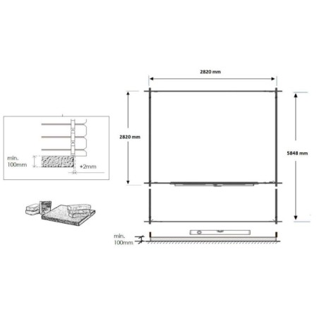 Houten tuinhuis - 3x3 m - 18 m² met terras - Geïmpregneerd