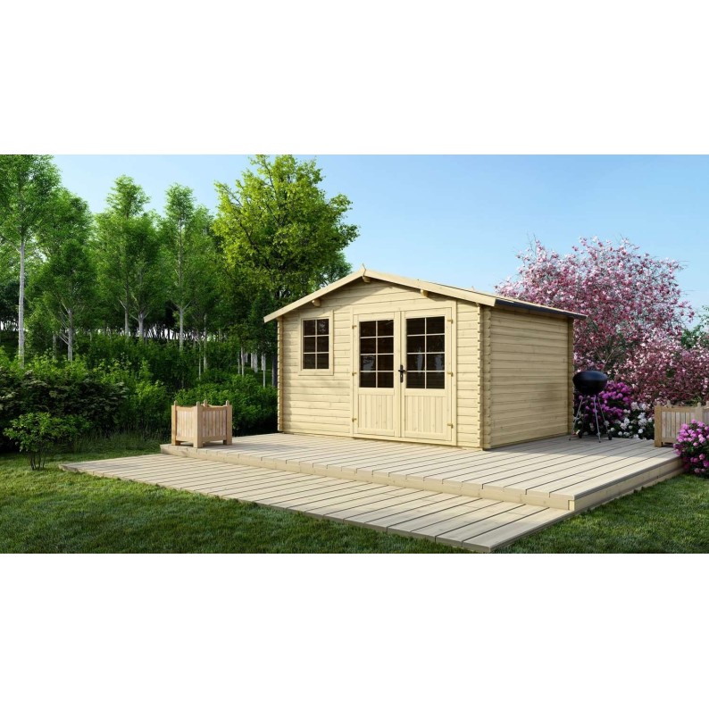 Houten tuinhuis 11.7 m² - 3.9x3 m - 34 mm