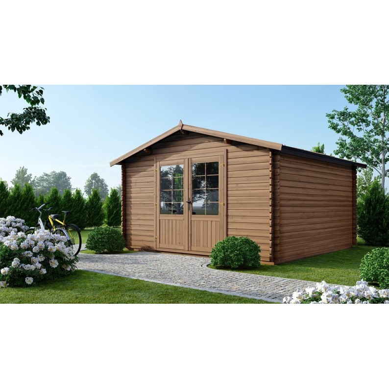 Houten tuinhuis 15.2 m² - 3.9x3.9 m - 34 mm - Geïmpregneerd