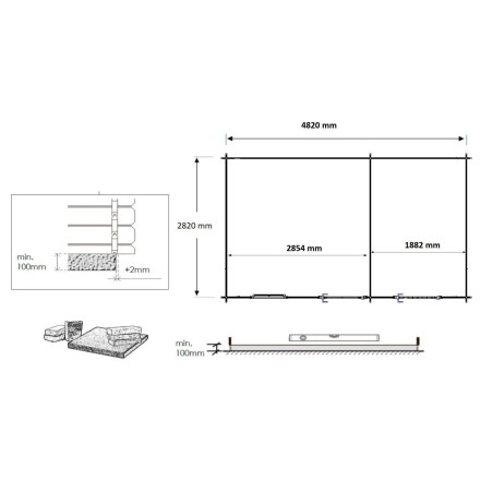 Houten tuinhuis 15 m² - 5x3 m - 28 mm