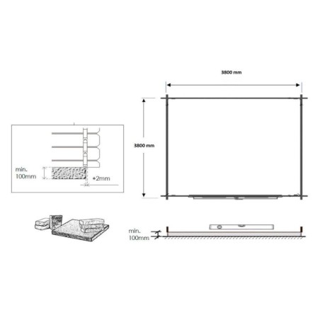 Tuinhuis Munster 400x400 cm| 40mm | Onbehandeld