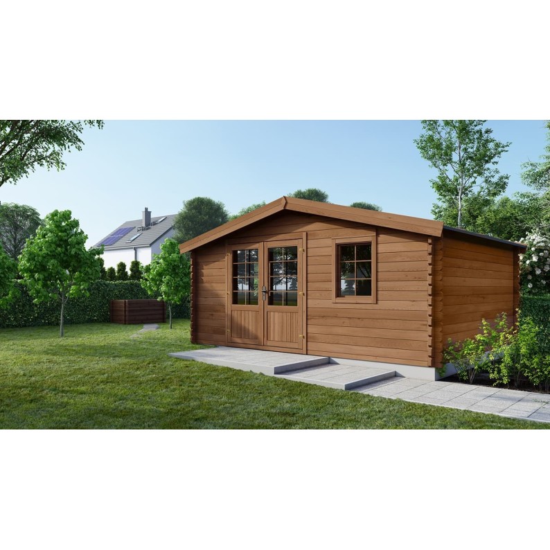 Tuinhuis Essen 400x300 cm | 28mm | Bruin Geïmpregneerd