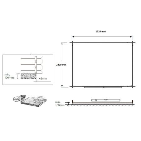 Houten tuinhuis 4.75 m² - 1.9x2.5 m - 28 mm
