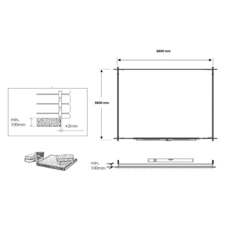 Tuinhuis Bonn 400 x 400 cm | 40mm | Onbehandeld