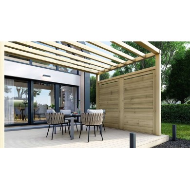 Houten schutting / lamellenpaneel – set – groen geïmpregneerd