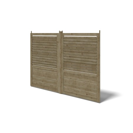 Houten schutting / lamellenpaneel – set – groen geïmpregneerd