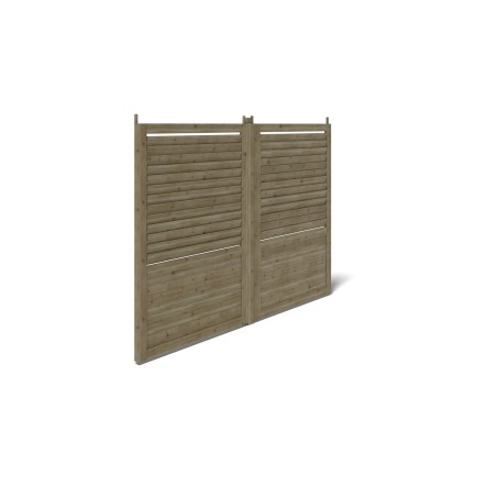 Houten schutting / lamellenpaneel – set – groen geïmpregneerd