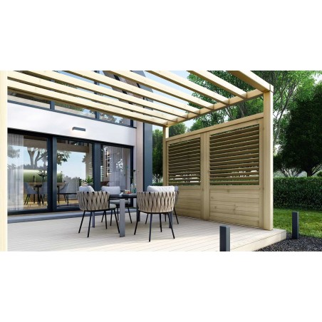 Houten schutting / lamellenpaneel – set – groen geïmpregneerd