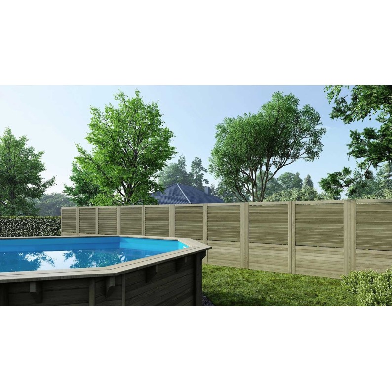 Houten schutting / lamellenpaneel – set – groen geïmpregneerd