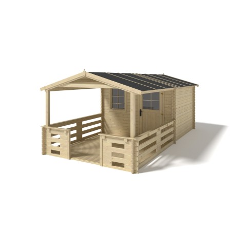 Houten tuinhuis - 3x2 m - 15 m² met terras
