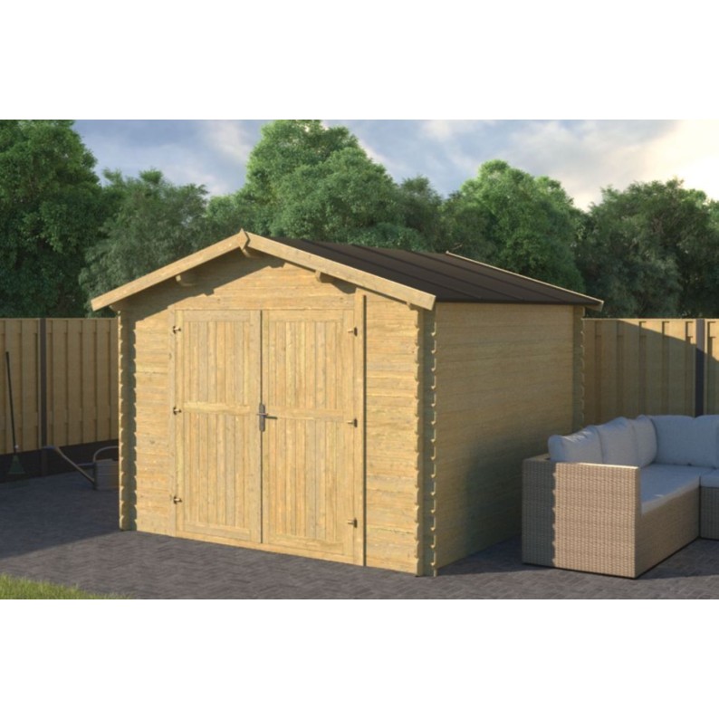 Houten tuinhuis 9 m² - 3x3 m - 28 mm - Geïmpregneerd