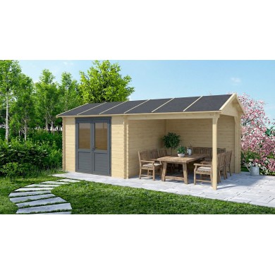 Houten tuinhuis 17.4 m² - 5.79x3 m - 28 mm