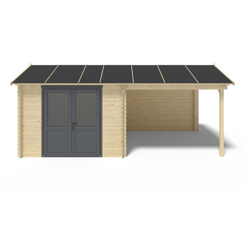 Houten tuinhuis 17.4 m² - 5.79x3 m - 28 mm