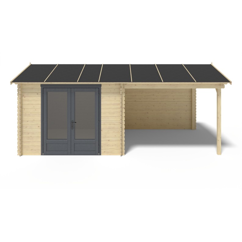 Houten tuinhuis 17.4 m² - 5.79x3 m - 28 mm