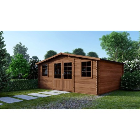 Houten tuinhuis 34.8 m² - 5.9x5.9 m - 45 mm - Geïmpregneerd