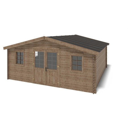 Houten tuinhuis 34.8 m² - 5.9x5.9 m - 45 mm - Geïmpregneerd