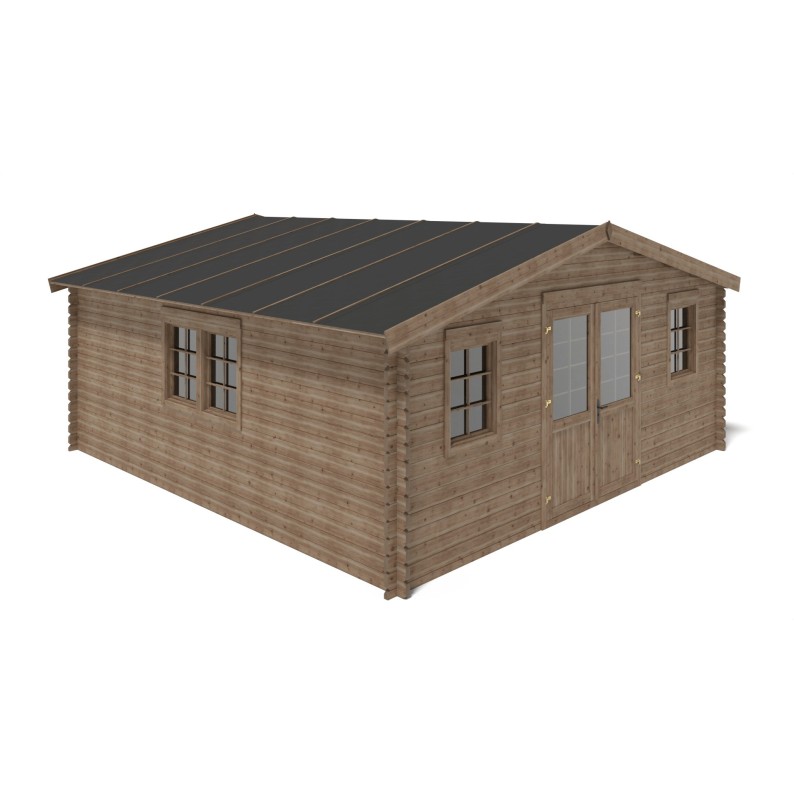 Houten tuinhuis 34.8 m² - 5.9x5.9 m - 45 mm - Geïmpregneerd