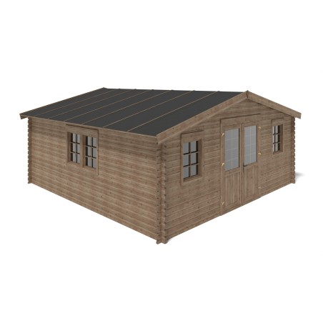 Houten tuinhuis 34.8 m² - 5.9x5.9 m - 45 mm - Geïmpregneerd