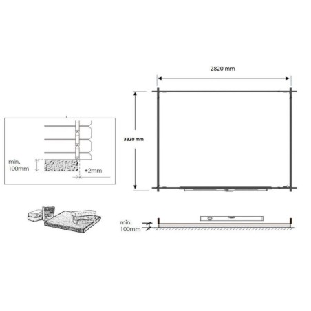 Houten tuinhuis 12 m² - 3x4 m - 28 mm