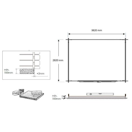 Houten tuinhuis 12 m² - 4x3 m - 28 mm