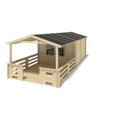 Houten tuinhuis - 3x4 m - 21 m² met terras