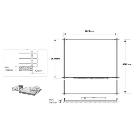 Houten tuinhuis - 3x4 m - 21 m² met terras
