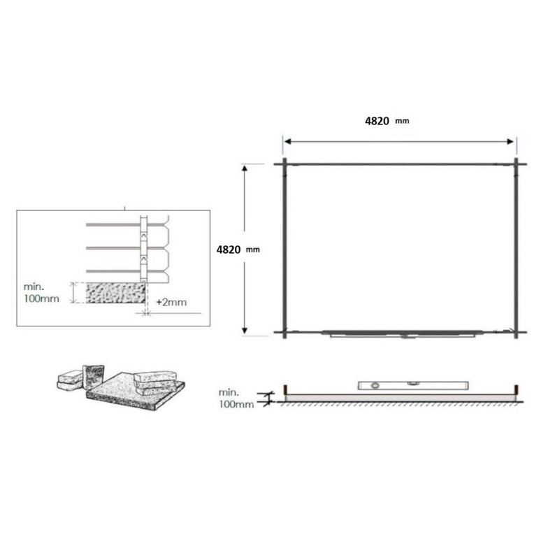 Houten tuinhuis 25 m² - 5x5 m - 34 mm
