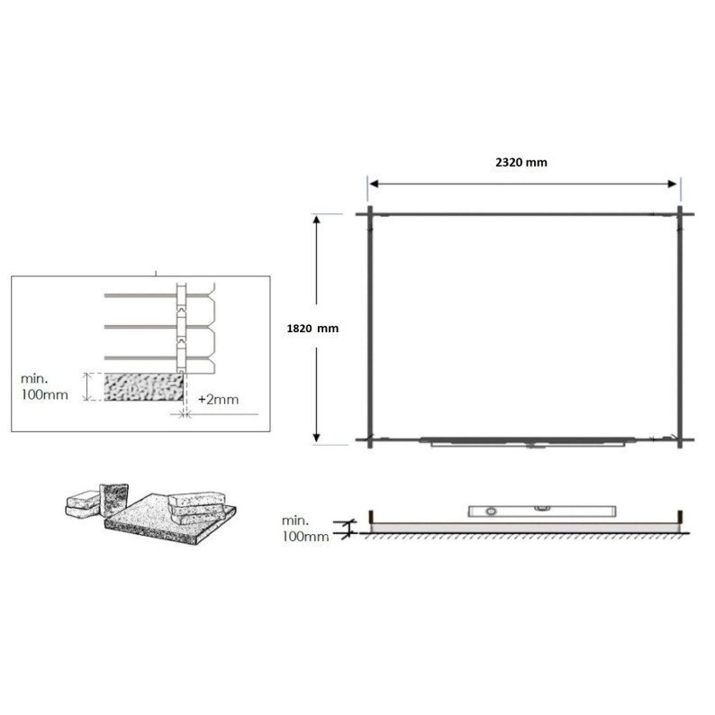 Houten tuinhuis 5 m² - 2.5x2 m - 28 mm - Geïmpregneerd