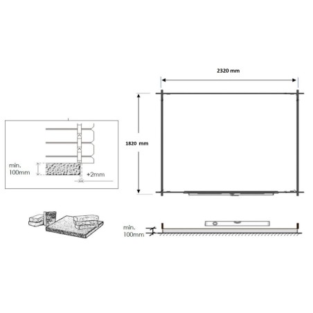 Houten tuinhuis 5 m² - 2.5x2 m - 28 mm - Geïmpregneerd